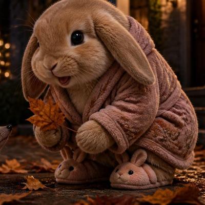 Latte holding an autumn leaf