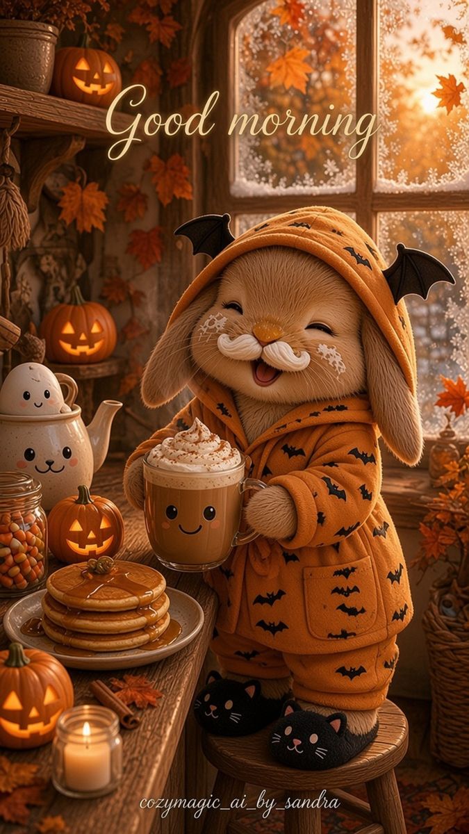 Latte saying good morning (AI animation)