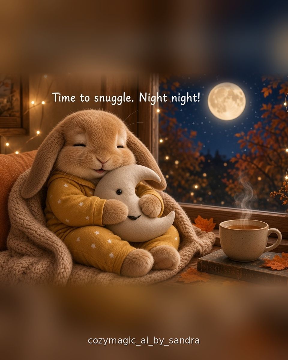 Latte saying good night (AI animation)